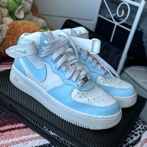 baby blue air force 1 mid top